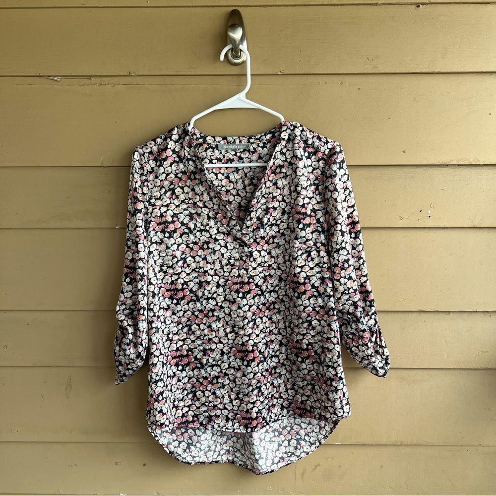 Daniel Rainn Floral Long Sleeve Blouse - Size M Modest Casual Office
